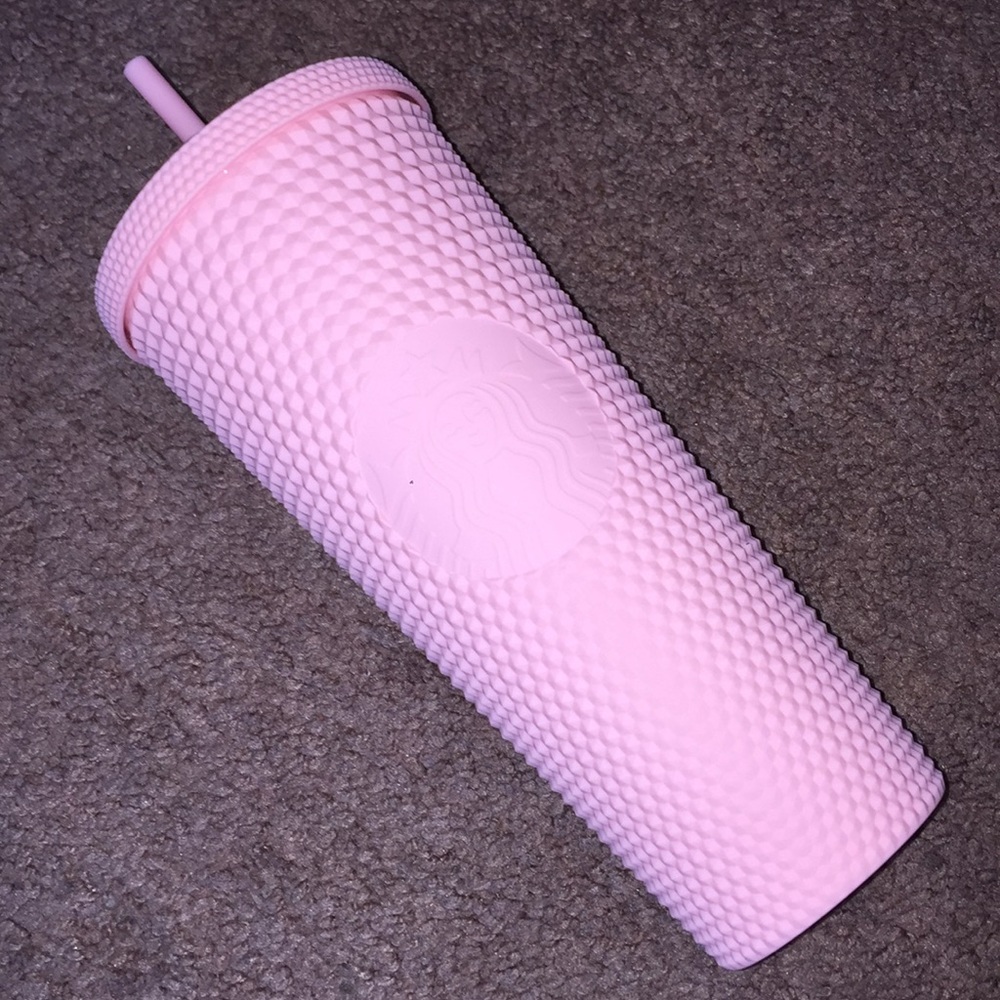 PINK STUDDED STARBUCKS MATTE TUMBLER